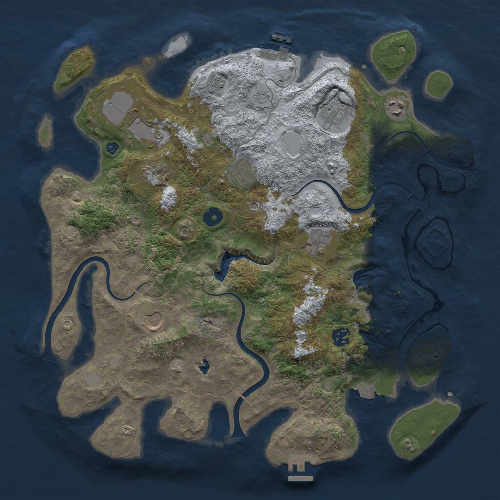 Rust Map: Procedural Map, Size: 4000, Seed: 893141005, 15 Monuments