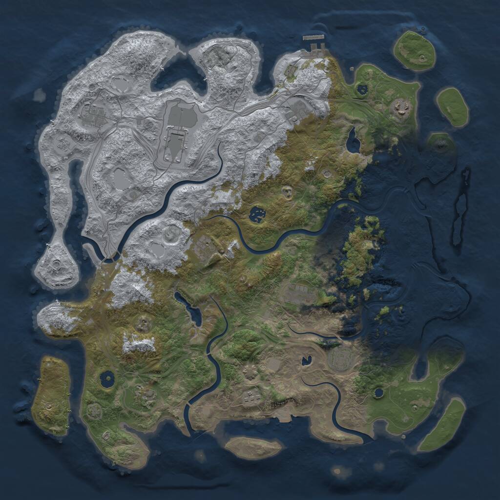 Rust Map: Procedural Map, Size: 4700, Seed: 1394201528, 15 Monuments