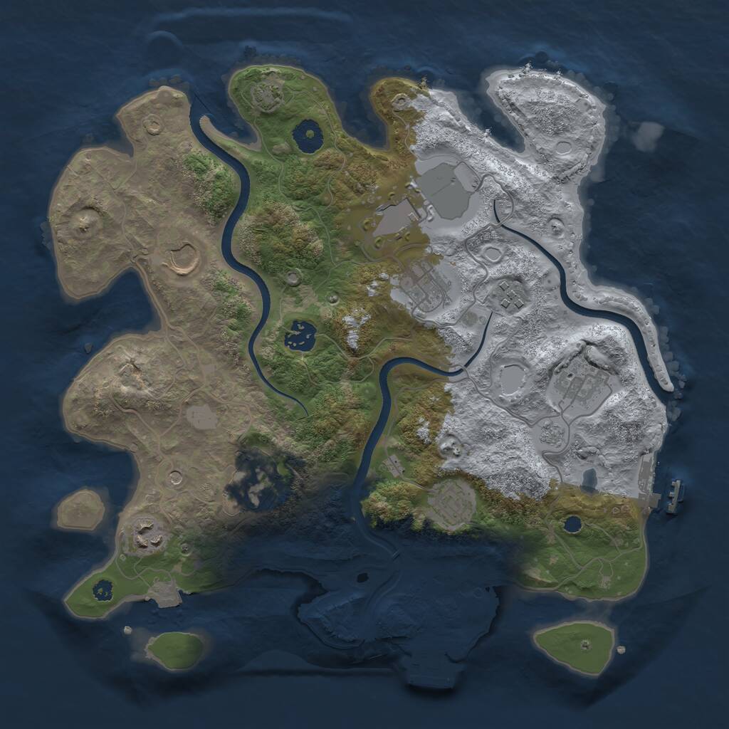 Rust Map: Procedural Map, Size: 3500, Seed: 246825396, 15 Monuments