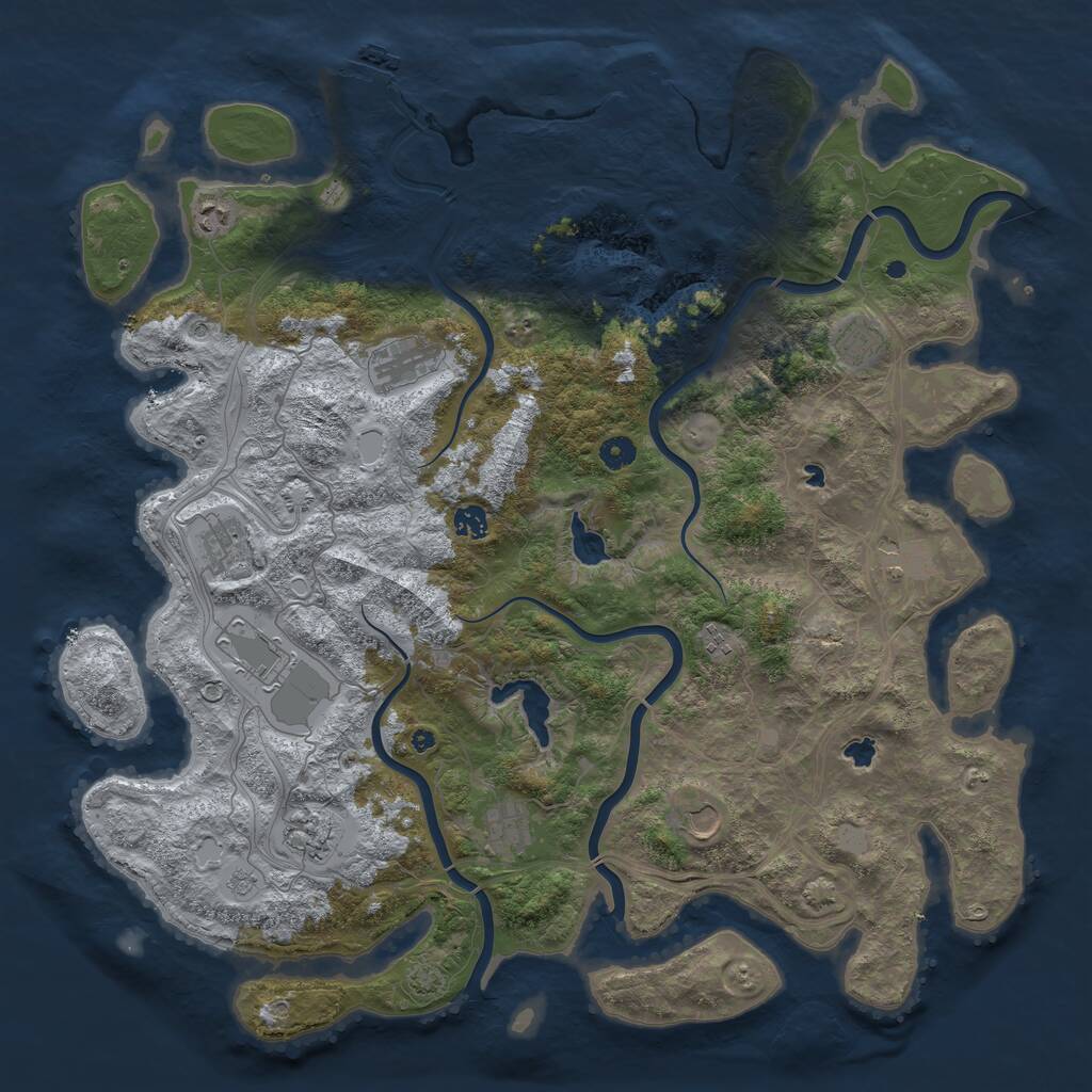 Rust Map: Procedural Map, Size: 4750, Seed: 213412341, 17 Monuments