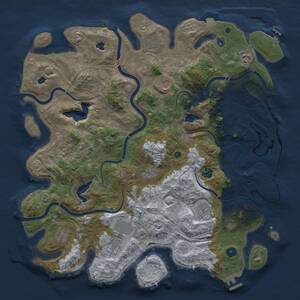Thumbnail Rust Map: Procedural Map, Size: 4500, Seed: 136657104, 16 Monuments