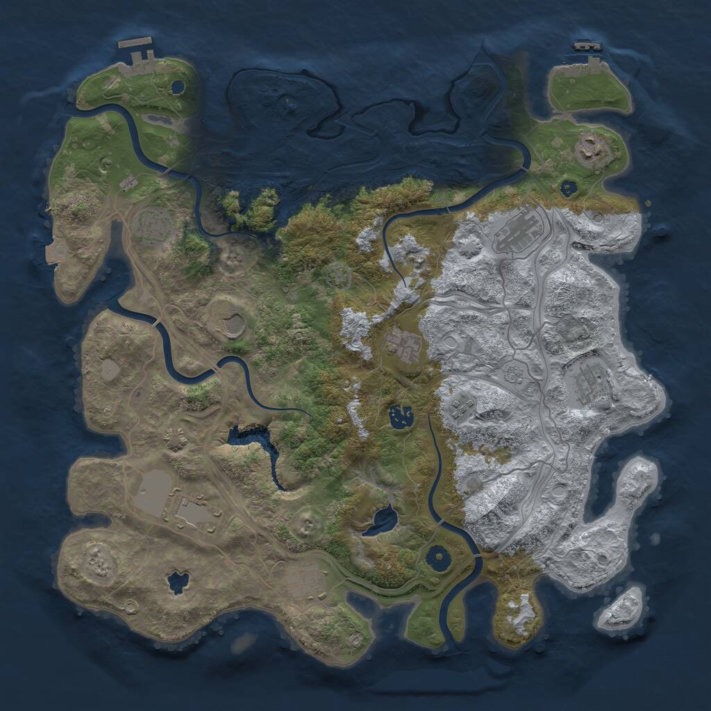 Rust Map: Procedural Map, Size: 4250, Seed: 1983330565, 16 Monuments