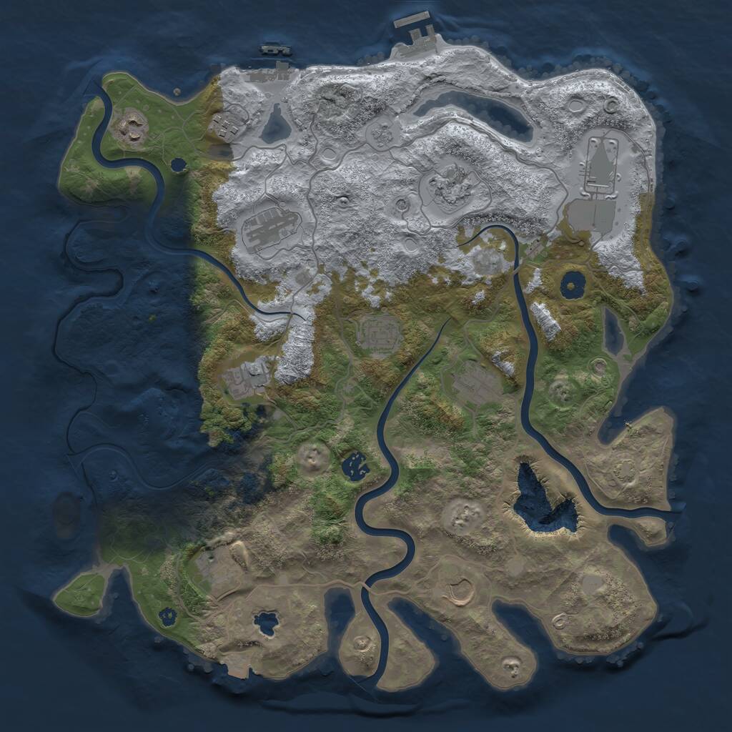 Rust Map: Procedural Map, Size: 4050, Seed: 20250322, 17 Monuments