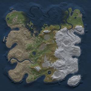 Thumbnail Rust Map: Procedural Map, Size: 3800, Seed: 1288601940, 15 Monuments