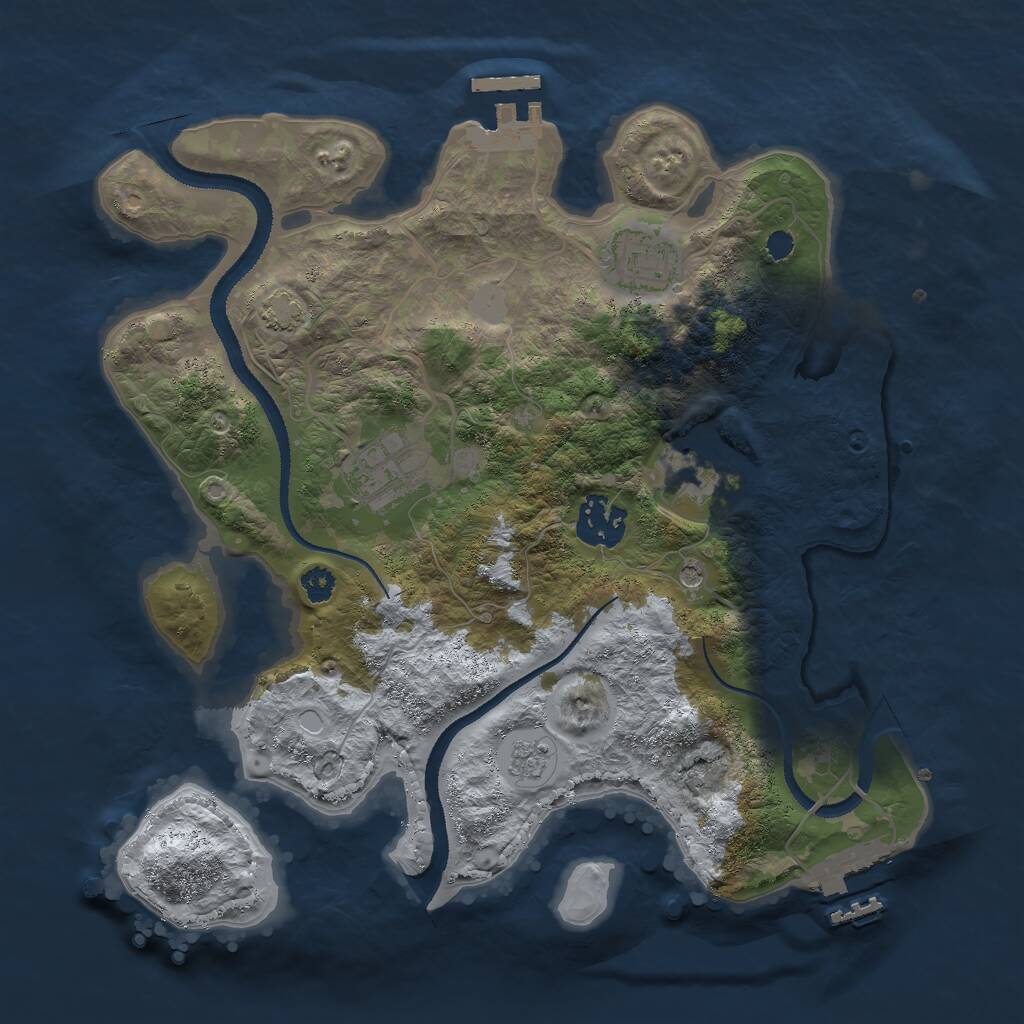 Rust Map: Procedural Map, Size: 3000, Seed: 853432866, 10 Monuments