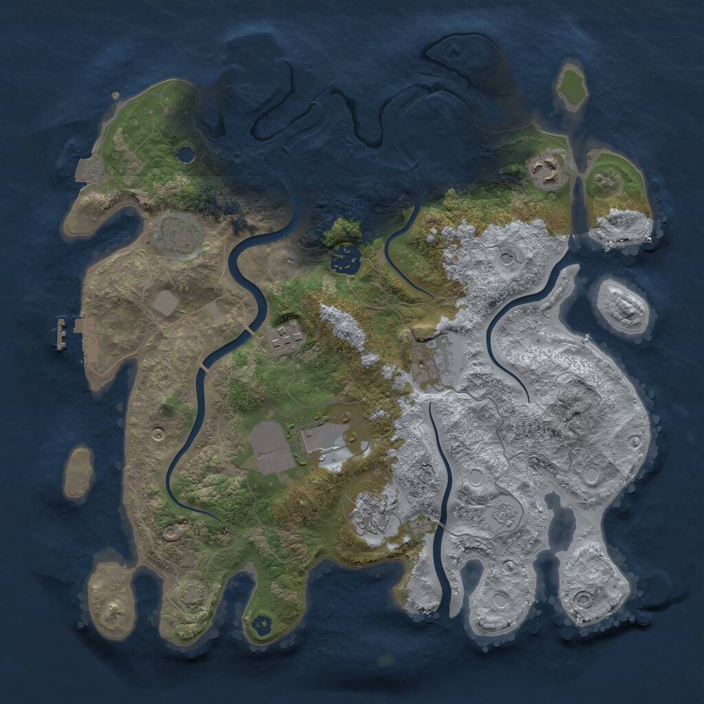 Rust Map: Procedural Map, Size: 3500, Seed: 1716854702, 13 Monuments