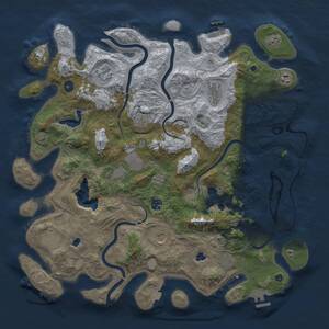 Thumbnail Rust Map: Procedural Map, Size: 4500, Seed: 1116527173, 16 Monuments