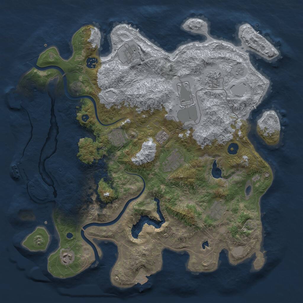 Rust Map: Procedural Map, Size: 4000, Seed: 714563837, 15 Monuments