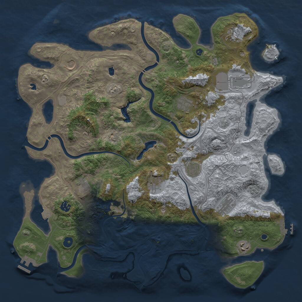 Rust Map: Procedural Map, Size: 4500, Seed: 508893024, 17 Monuments