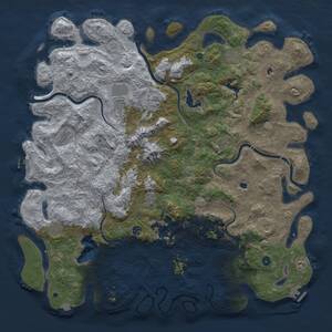 Thumbnail Rust Map: Procedural Map, Size: 5500, Seed: 726100408, 17 Monuments