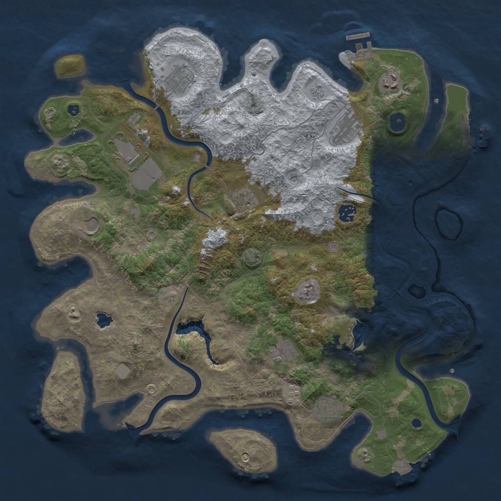 Rust Map: Procedural Map, Size: 4200, Seed: 1116111500, 16 Monuments