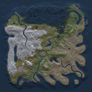 Thumbnail Rust Map: Procedural Map, Size: 4250, Seed: 1721084454, 16 Monuments