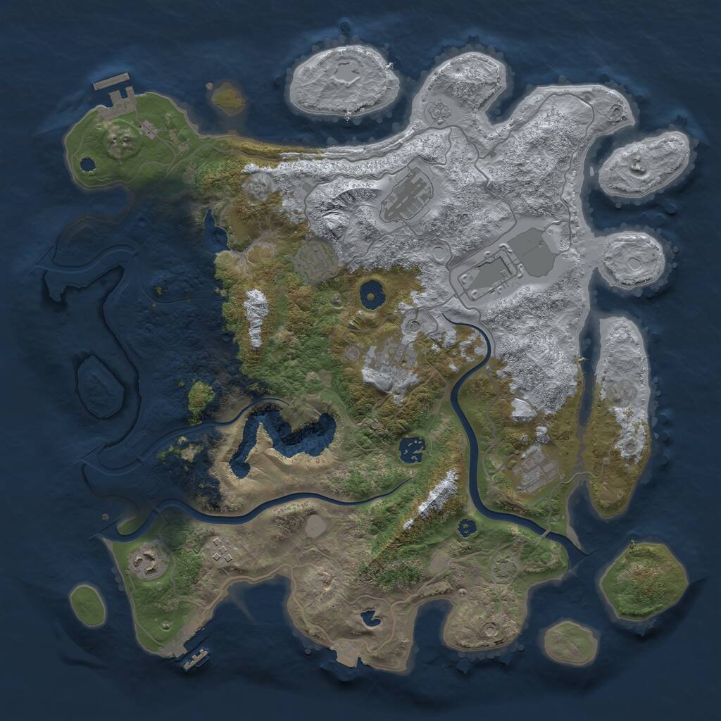 Rust Map: Procedural Map, Size: 4000, Seed: 1642587692, 14 Monuments