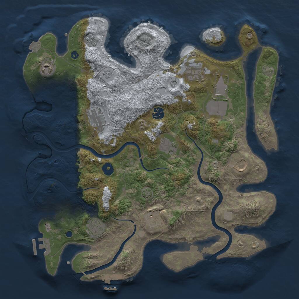 Rust Map: Procedural Map, Size: 3750, Seed: 18122025, 16 Monuments