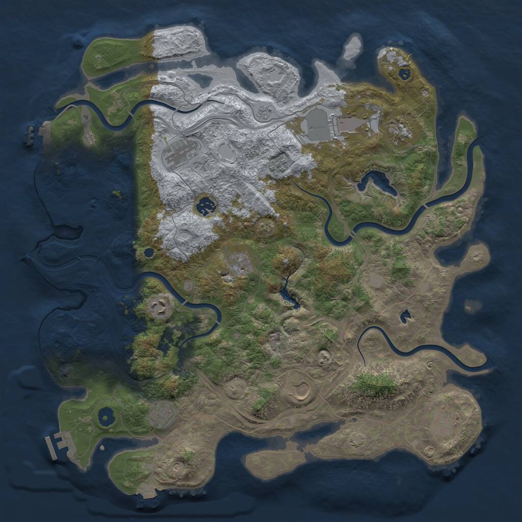 Rust Map: Procedural Map, Size: 4350, Seed: 18122025, 16 Monuments