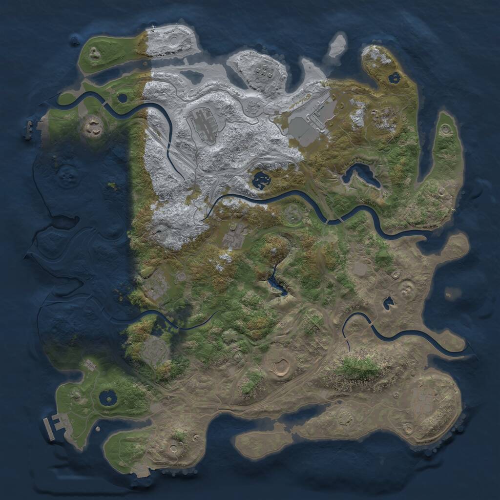 Rust Map: Procedural Map, Size: 4350, Seed: 18122025, 17 Monuments
