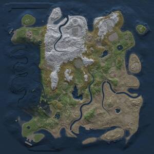 Thumbnail Rust Map: Procedural Map, Size: 4200, Seed: 106100095, 16 Monuments