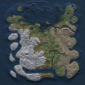 Thumbnail Rust Map: Procedural Map, Size: 3700, Seed: 1160756865, 15 Monuments