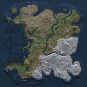 Thumbnail Rust Map: Procedural Map, Size: 3750, Seed: 1714419308, 16 Monuments