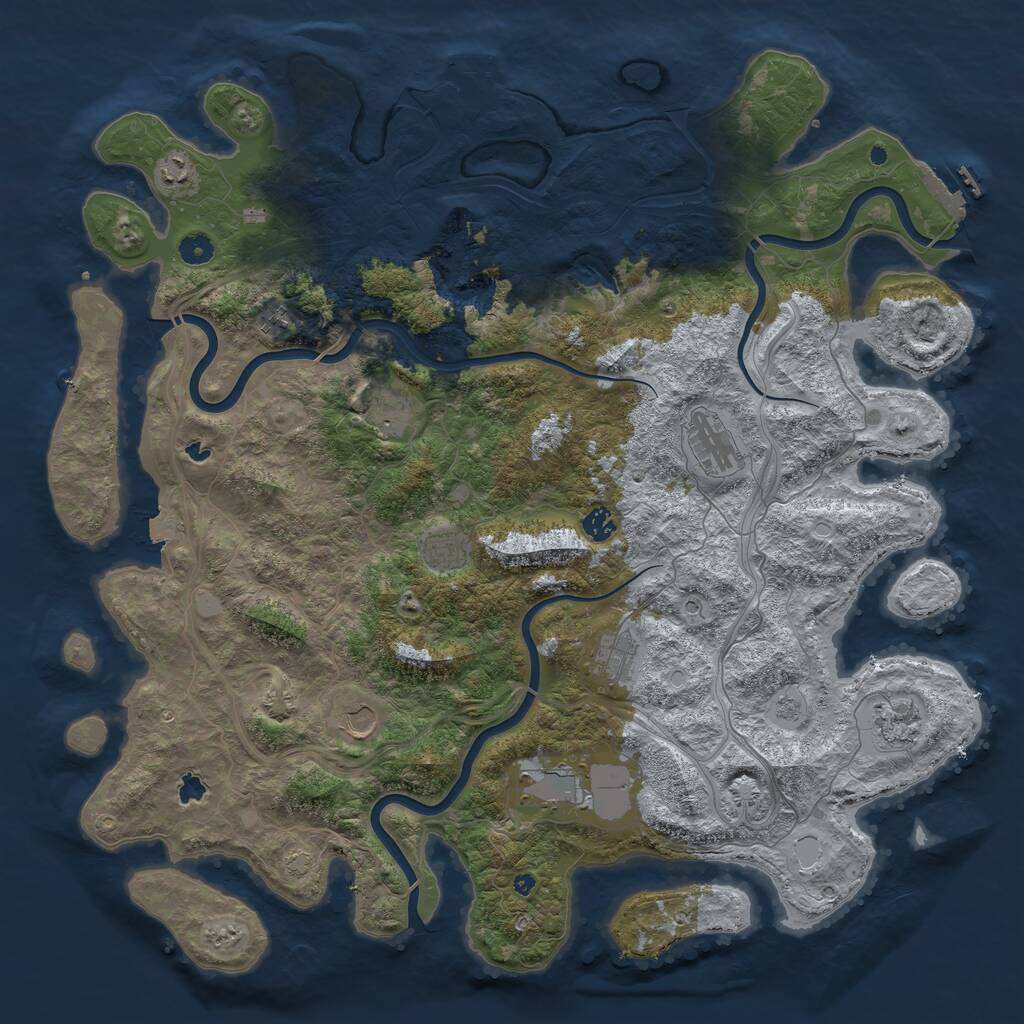 Rust Map: Procedural Map, Size: 4750, Seed: 143372867, 16 Monuments