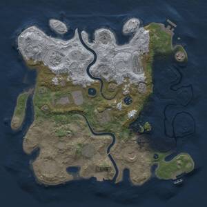 Thumbnail Rust Map: Procedural Map, Size: 3750, Seed: 1089020193, 16 Monuments