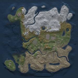 Thumbnail Rust Map: Procedural Map, Size: 3750, Seed: 307782503, 14 Monuments