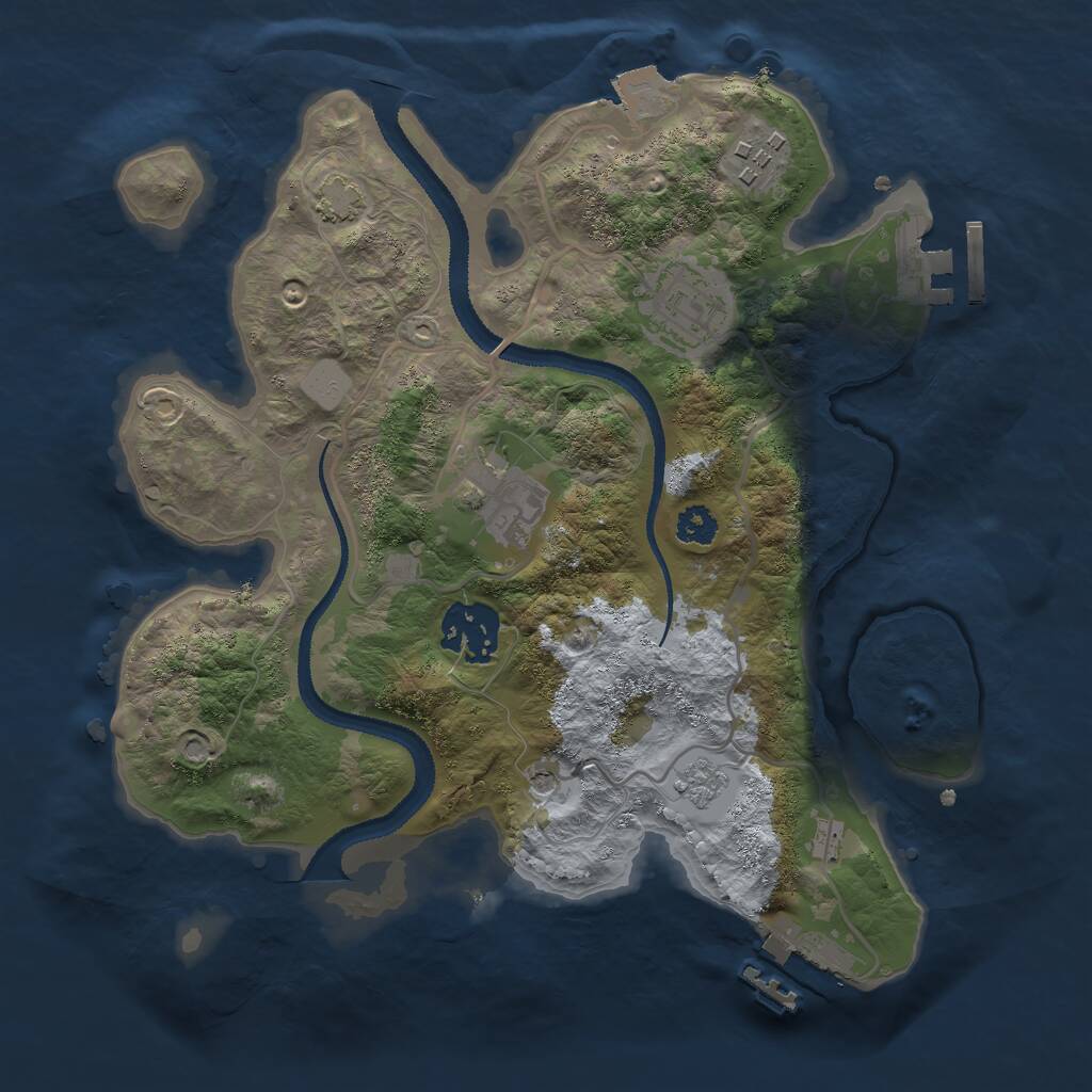 Rust Map: Procedural Map, Size: 2700, Seed: 57389, 10 Monuments