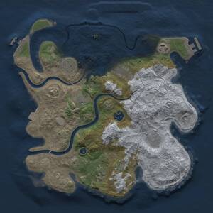 Thumbnail Rust Map: Procedural Map, Size: 3250, Seed: 9533, 14 Monuments