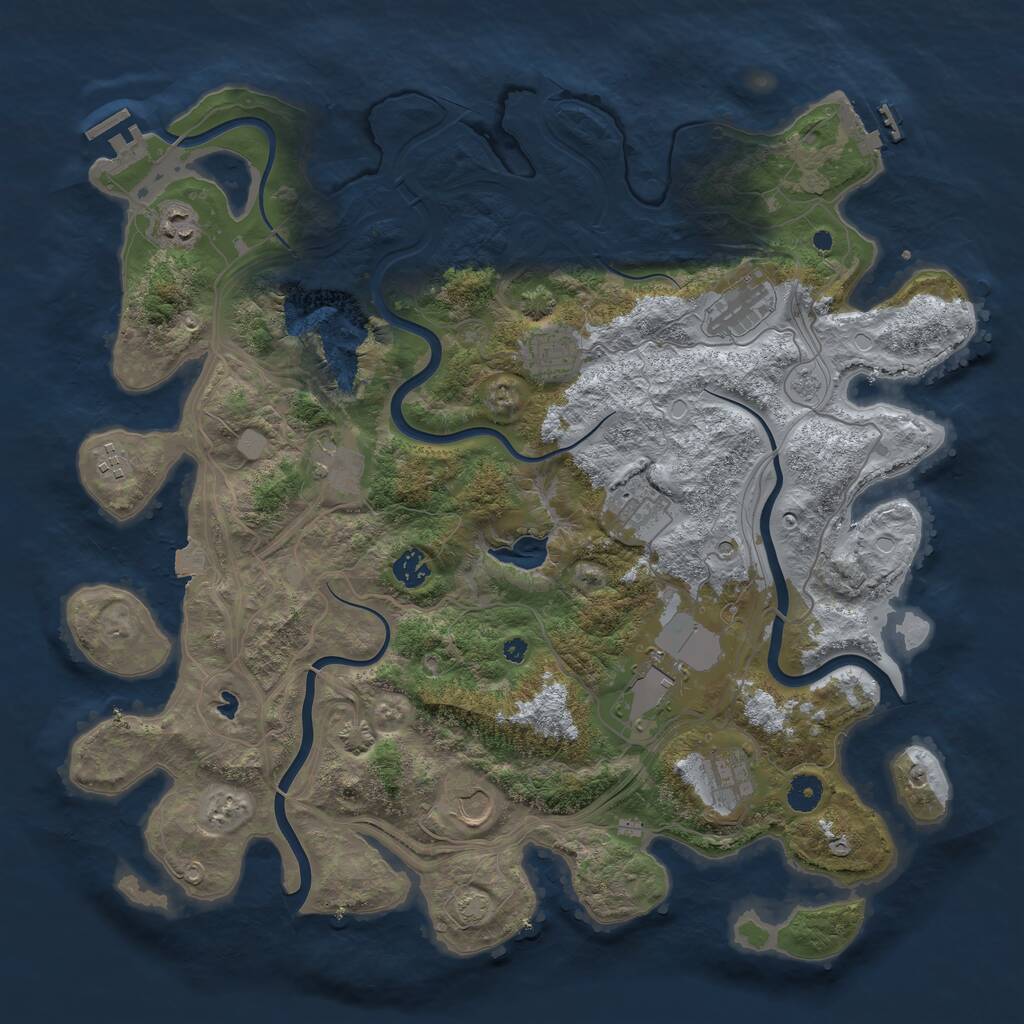 Rust Map: Procedural Map, Size: 4250, Seed: 1708030522, 16 Monuments