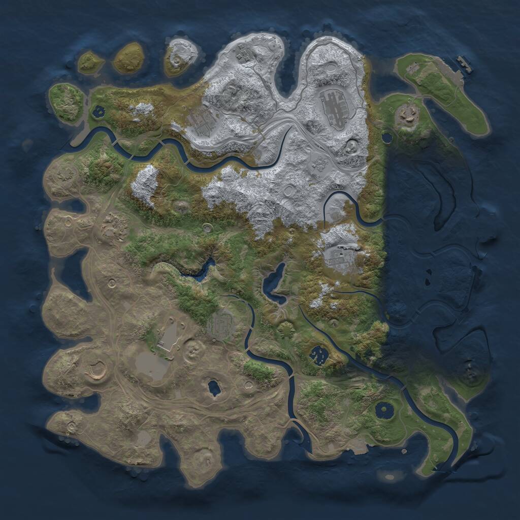 Rust Map: Procedural Map, Size: 4250, Seed: 282150776, 16 Monuments