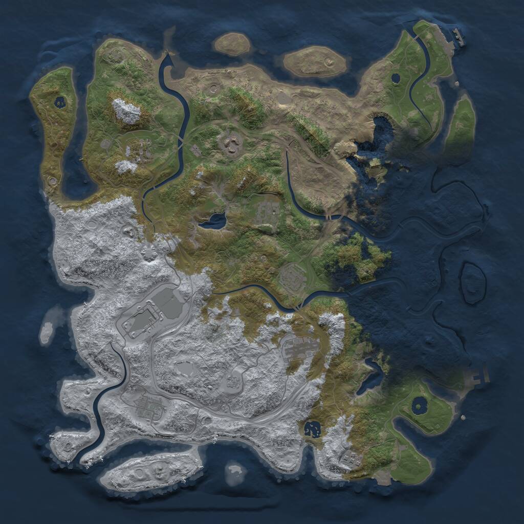Rust Map: Procedural Map, Size: 4500, Seed: 590403448, 15 Monuments