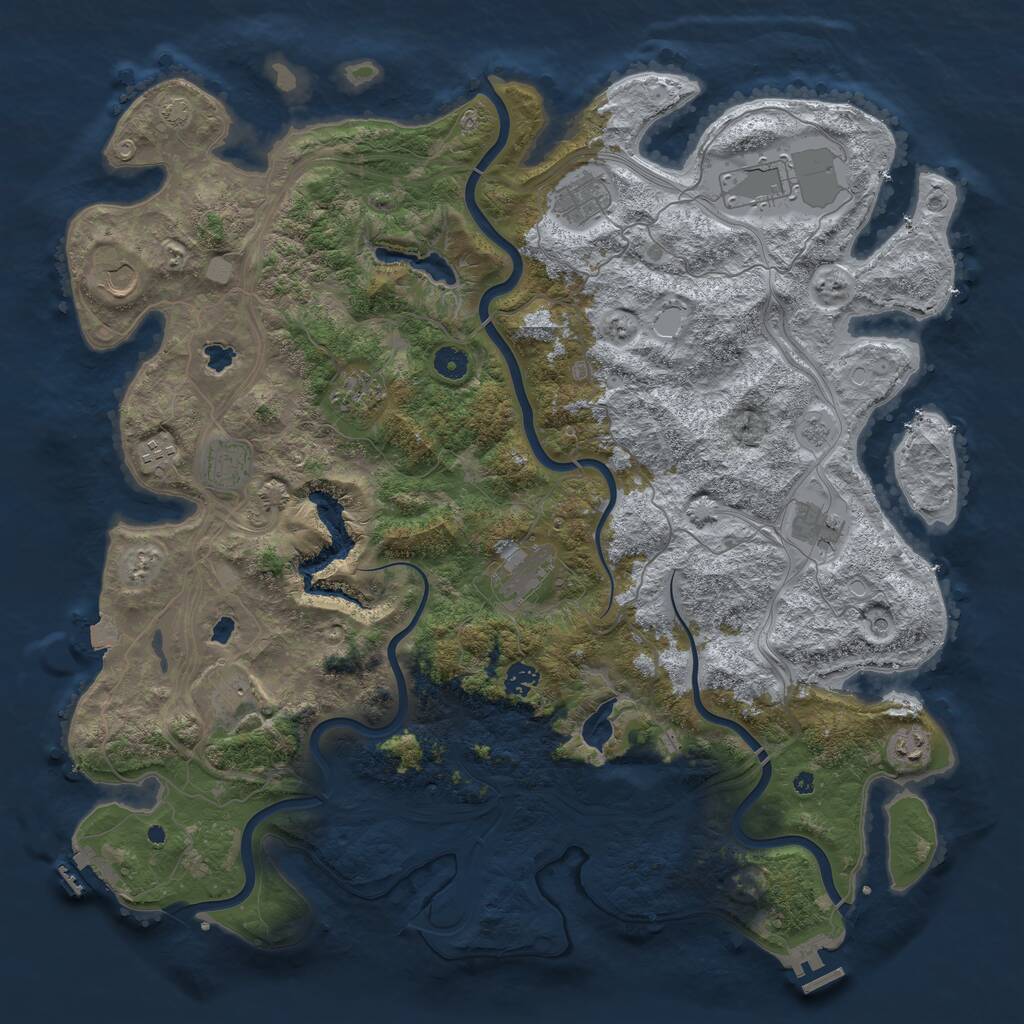 Rust Map: Procedural Map, Size: 4650, Seed: 186530266, 17 Monuments