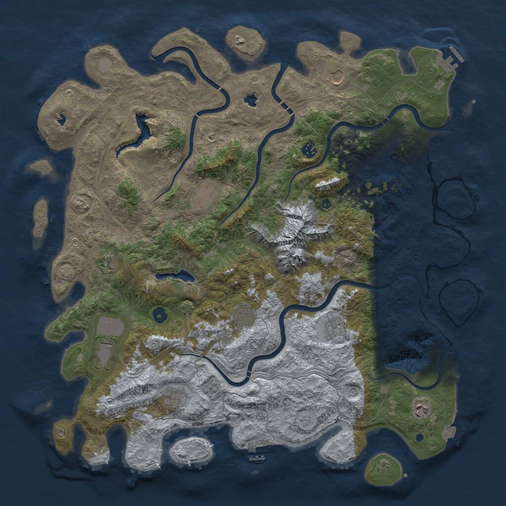 Rust Map: Procedural Map, Size: 5000, Seed: 347646, 16 Monuments