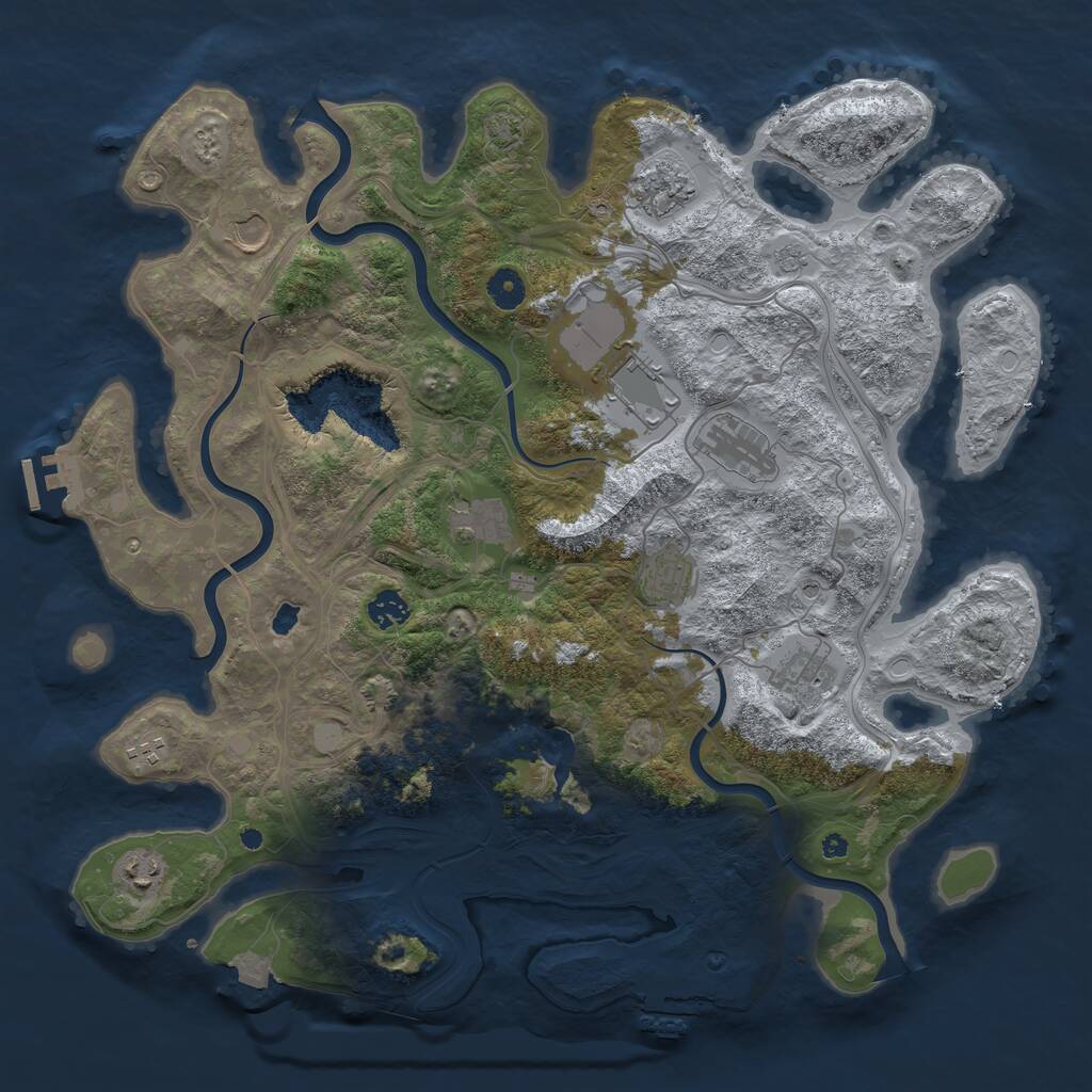Rust Map: Procedural Map, Size: 4250, Seed: 631279854, 16 Monuments