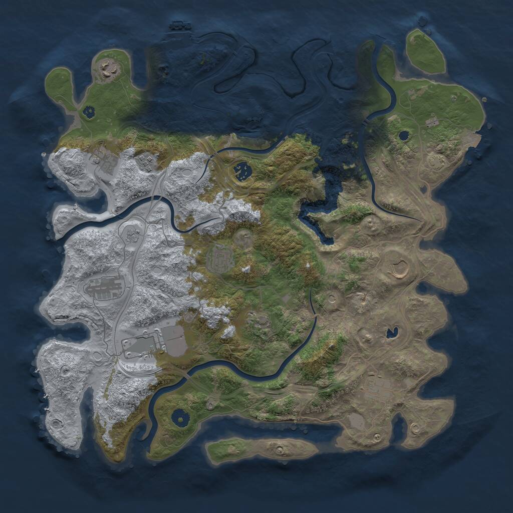 Rust Map: Procedural Map, Size: 4250, Seed: 1302025840, 15 Monuments
