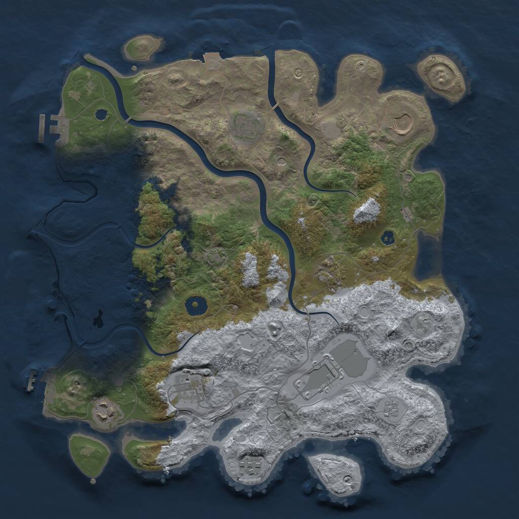 Rust Map: Procedural Map, Size: 3700, Seed: 1313034679, 13 Monuments