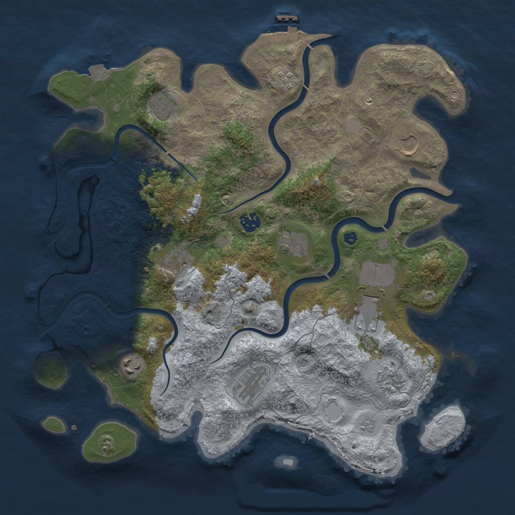 Rust Map: Procedural Map, Size: 3900, Seed: 98836329, 15 Monuments