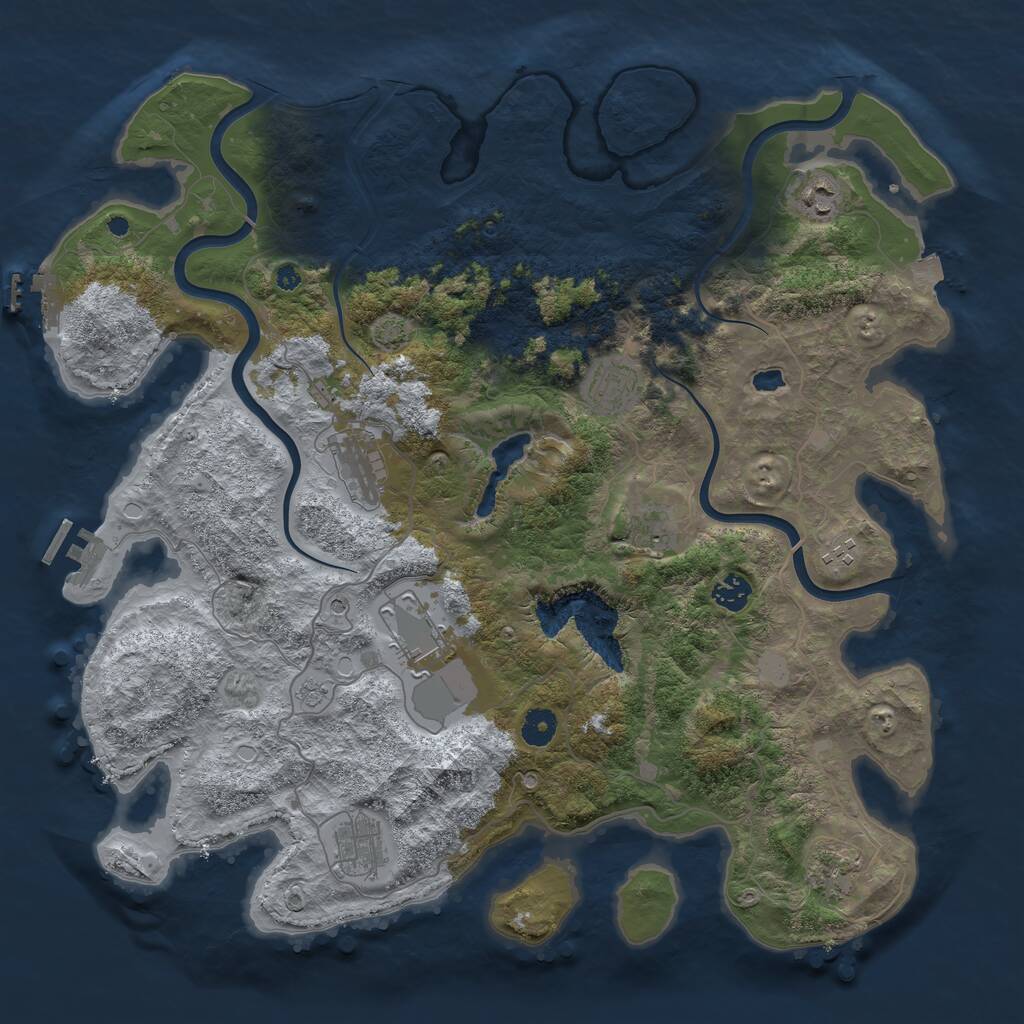 Rust Map: Procedural Map, Size: 4200, Seed: 8007691, 15 Monuments