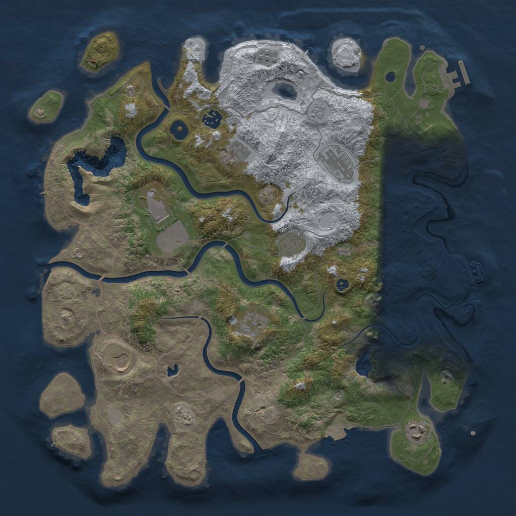 Rust Map: Procedural Map, Size: 4200, Seed: 58394, 15 Monuments