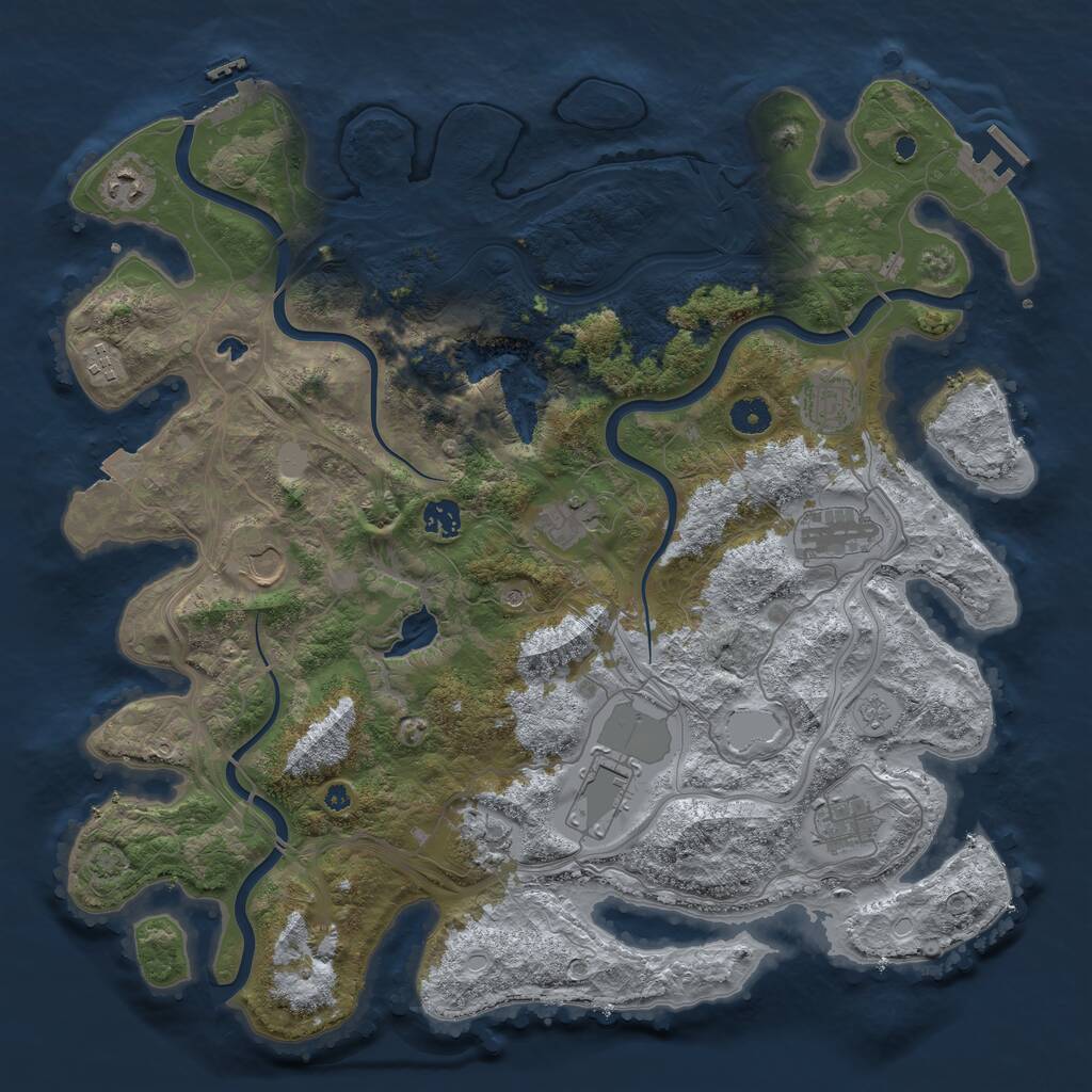 Rust Map: Procedural Map, Size: 4250, Seed: 1203766470, 16 Monuments