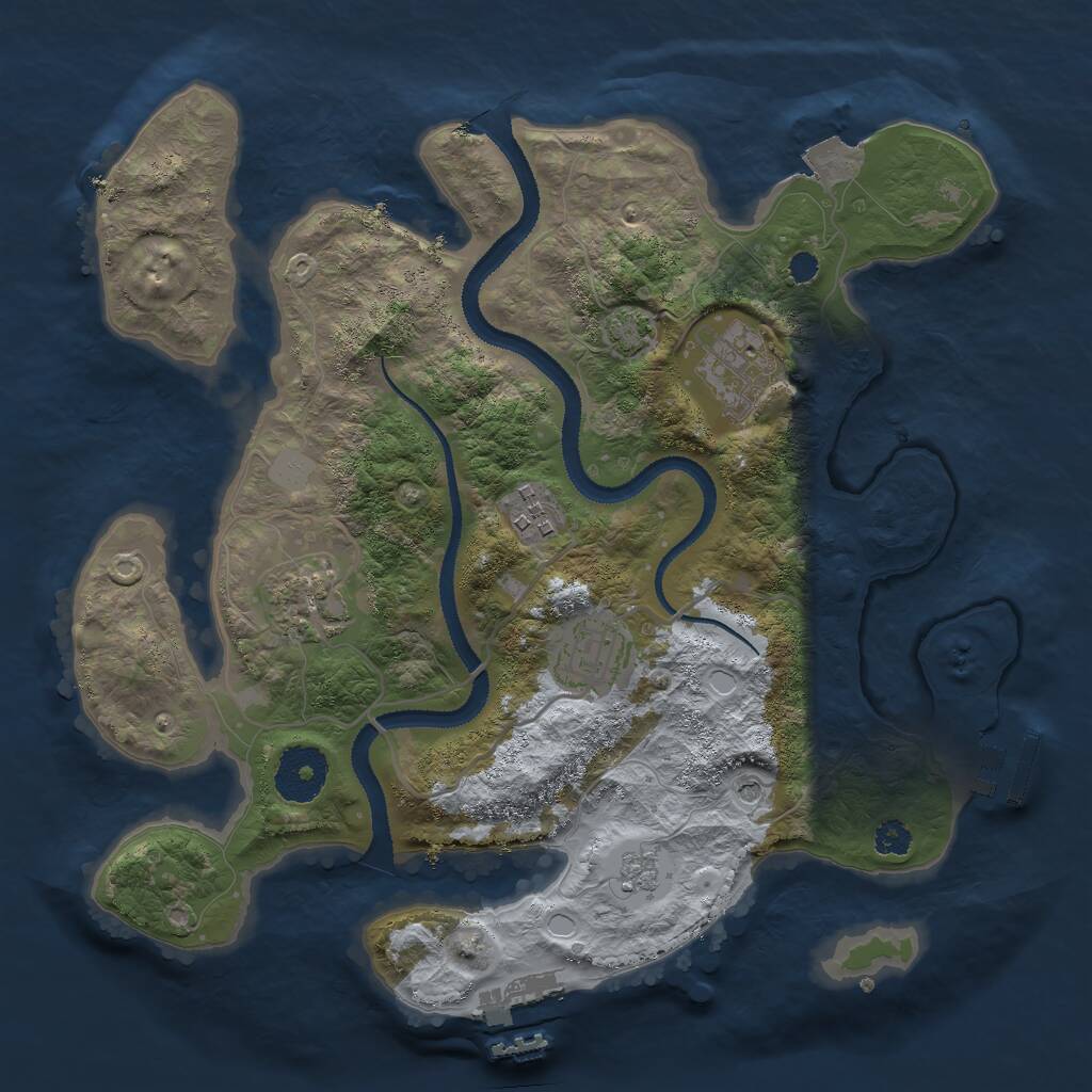 Rust Map: Procedural Map, Size: 3000, Seed: 1334925601, 10 Monuments