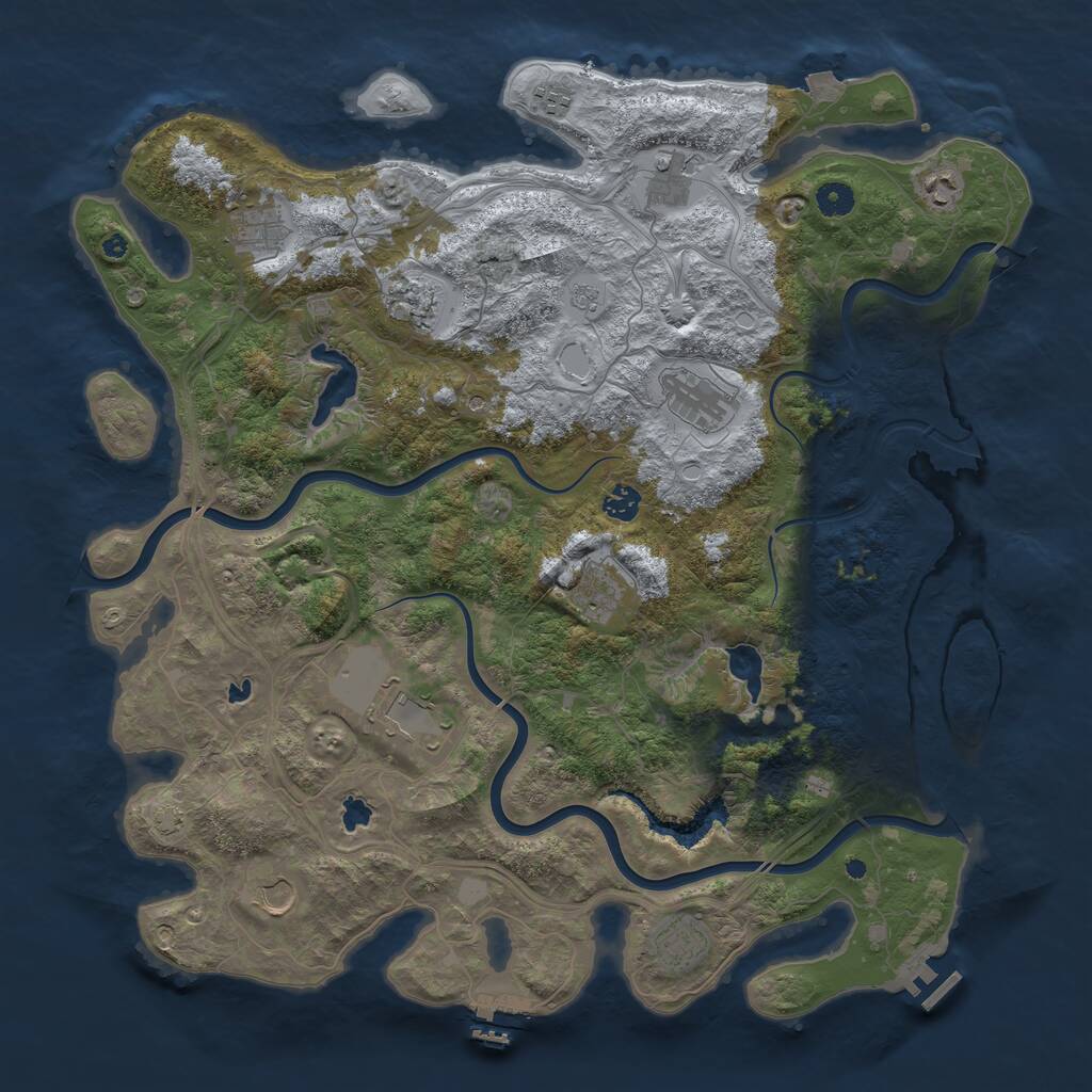 Rust Map: Procedural Map, Size: 4500, Seed: 459556229, 17 Monuments