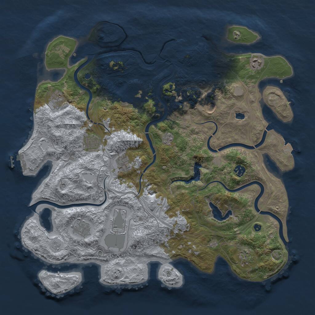 Rust Map: Procedural Map, Size: 4250, Seed: 416257899, 17 Monuments
