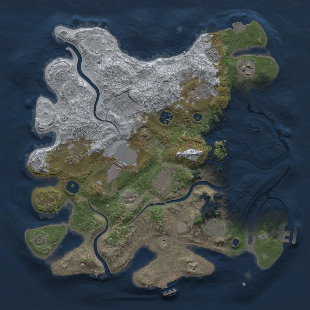 Rust Map: Procedural Map, Size: 3650, Seed: 82898055, 15 Monuments