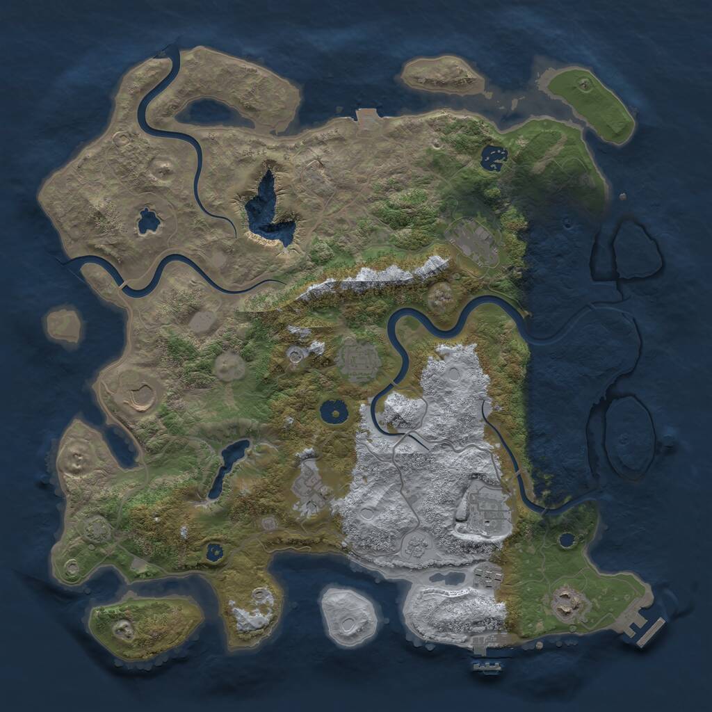 Rust Map: Procedural Map, Size: 4000, Seed: 415757811, 14 Monuments