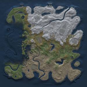 Thumbnail Rust Map: Procedural Map, Size: 4250, Seed: 530505695, 16 Monuments