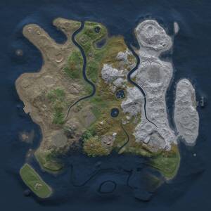 Thumbnail Rust Map: Procedural Map, Size: 3500, Seed: 206801210, 14 Monuments