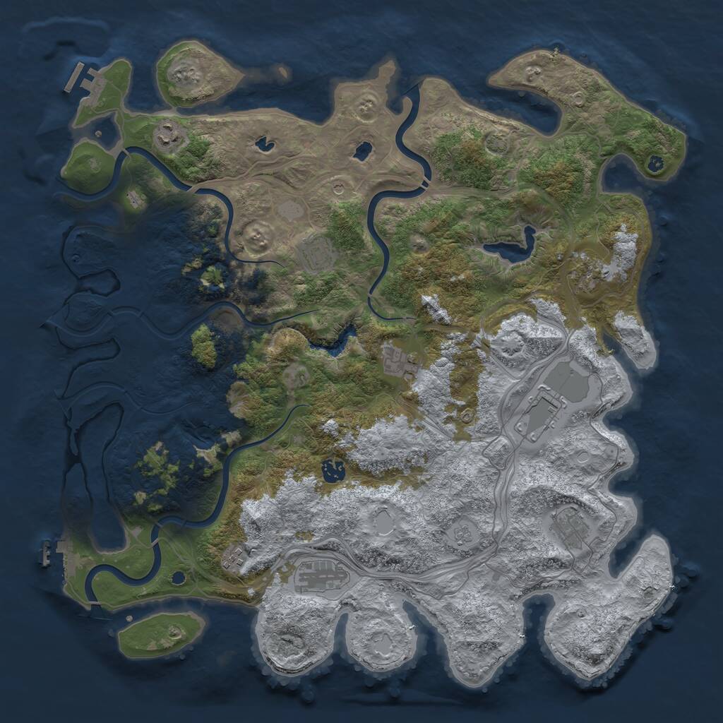 Rust Map: Procedural Map, Size: 4500, Seed: 74132091, 15 Monuments