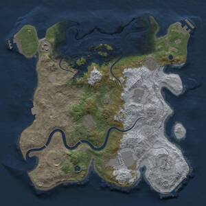 Thumbnail Rust Map: Procedural Map, Size: 3500, Seed: 1755154530, 14 Monuments