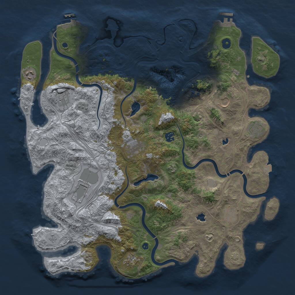 Rust Map: Procedural Map, Size: 4500, Seed: 451301641, 16 Monuments